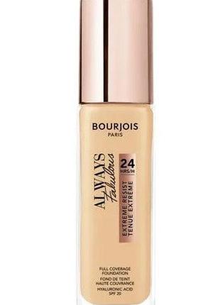 Тональна основа для обличчя bourjois always fabulous 24h extreme resist spf 20, 110 light vanilla, 30 мл