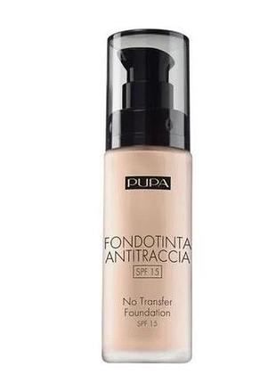 Тональная основа для лица pupa no transfer foundation spf15 001 nude, 30 мл