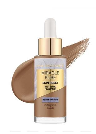 Тональний крем-сироватка для обличчя max factor miracle pure 2in1 skin reset serum foundation 80-85 - medium, 30 мл