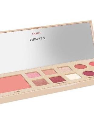 Палетка для макияжа губ обличчя та очей pupa beaty kits pupart s nude, 11,4 г