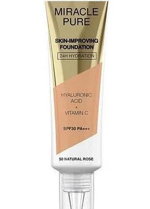 Тональна основа для обличчя max factor miracle pure skin-improving foundation spf 30 pa+++ 50 natural rose, 30 мл