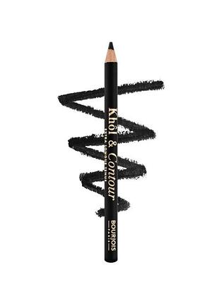 Карандаш для глаз bourjois khol&contour 002 - ultra black, 1.2 г