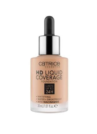 Жидкая тональная основа catrice hd liquid coverage fondation 040 - warm beige, 30 мл