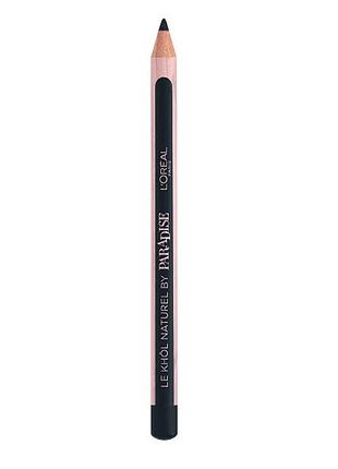 Карандаш для глаз l'oreal paris le khol naturel by paradise eyeliner 101 черный, 1.2 г