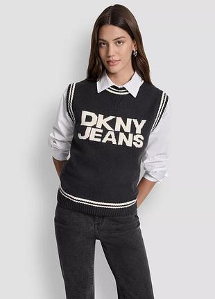 Вязаная жилетка dkny с логотипом