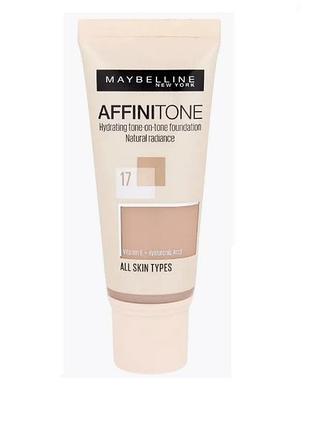 Тональний крем для обличчя maybelline new york affinitone 17 rose beige, 30 мл