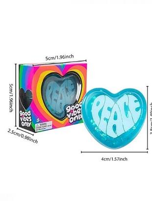 Антистрес серце needoh peace heart squishy 9×9 см, 1 шт
