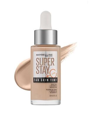 Стійкий тональний флюїд для обличчя maybelline new york superstay skin tint з вітаміном с- 03, 30 мл