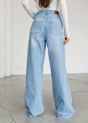 Широкі джинси wide leg висока посадка high waist палаціо паллацио трендові широкие americanos труби