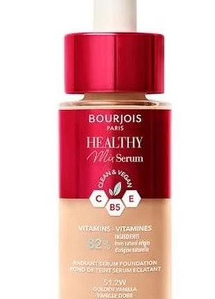 Тональная основа для лица bourjois healthy mix serum foundation 51.2w golden vanilla, 30 мл