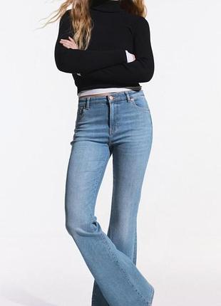 Стильні сині джинси кльош висока посадка terranova jeans (нові з бірками) розмір s/m