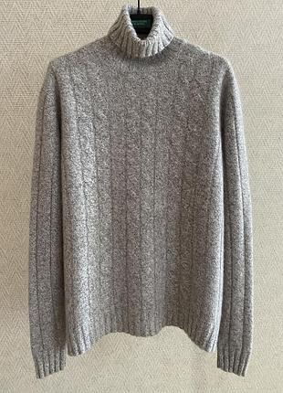 Женский кашемировый свитер-гольф liberty cashmere 100% кашемир, фактурная вязка, m