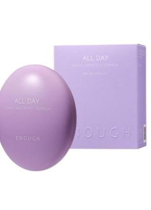 Увлажняющий тональный кушон для лица enough all day dewey water full cushion spf 50+ pa++++ 13, 2х12 г.