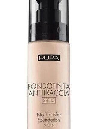 Тональная основа для лица pupa no transfer foundation spf15 200 - sand, 30 мл