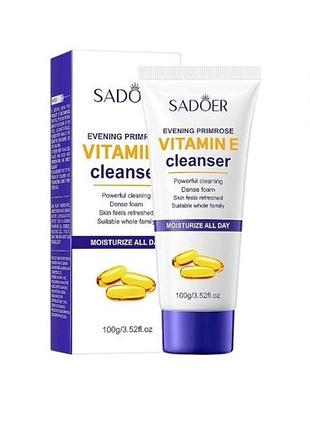 Пінка для вмивання sadoer evening primrose з олією вечірньої примули та вітаміном е, 100 г