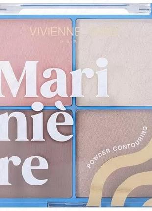 Палетка для контуринга лица vivienne sabo powder face contouring palette mariniere 01, 17.2г