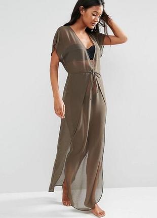 Жіноча пляжна сукня asos, прозора довга накидка, парео пляжний одяг