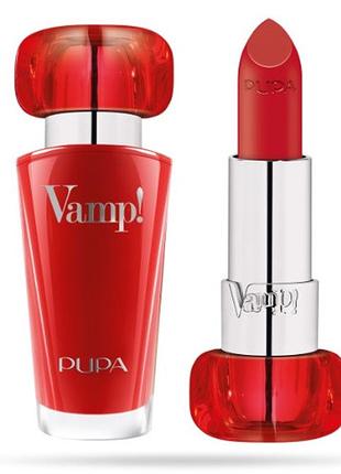 Помада pupa vamp!lipstick extreme colour with plumping treatment 303 iconic red 35г