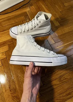 (40 размер, 25,5см) converse chuck taylor белое кроссовки белые кеды