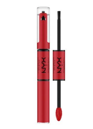 Помада-блиск для губ nyx professional makeup shine loud lip color 17 rebel in red, 2x3.4 мл