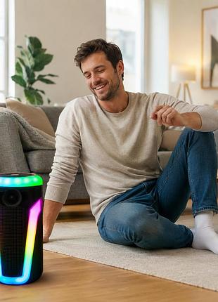 Портативна bluetooth колонка 40 см 50 вт чорна / акустична система з двома динаміками