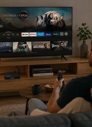 Смарт тв приставка на android 11 з підтримкою 4k та дводіапазонним wi-fi 4/32 гб / медіаплеєр для телевізора
