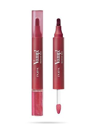 Тинт для губ двосторонній pupa vamp! marker duo lip marker & oil-gloss 005 cherry granita, 1.4lip marker/oil-gloss2.6 мл