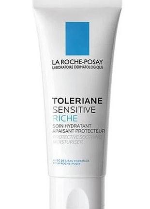 Увлажняющий крем для лица la roche-posay toleriane sensitive riche для защиты и успокоения кожи, 40 мл