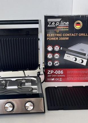 Электрический прижимной гриль 3500w со съемными рифлеными пластинами / контактная сэндвичница для дома