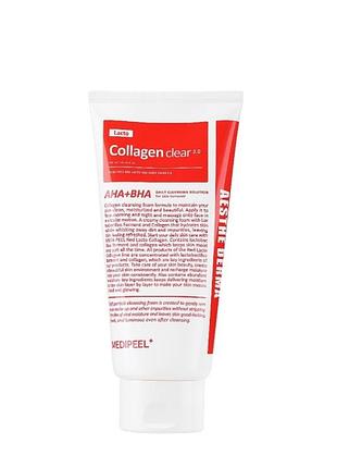 Очищаюча пінка для обличчя з колагеном medipeel aesthe derma lacto collagen clear, 300 мл