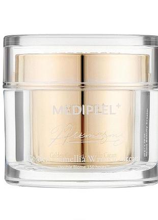 Антивозрастной крем для лица с экстрактом золота и камелии medipeel peptide 9 premium gold camellia wrinkle cream, 50 мл