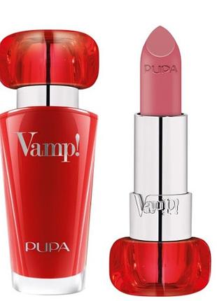 Помада pupa vamp!lipstick extreme colour with plumping treatment 204 timelass rose 35г