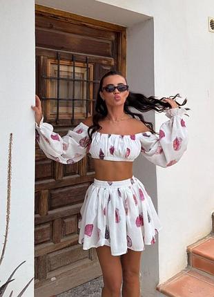 Костюм двійка зі спідницею в розмірах