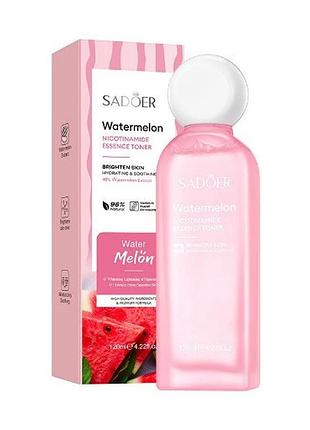 Зволожуючий тонер для обличчя sadoer watermelon toner, 120 мл