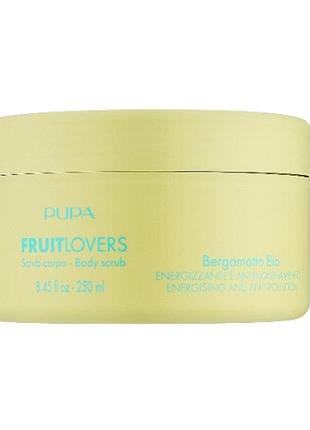 Скраб для тела "бергамот" pupa fruit lovers bergamot bio body scrub, 250 мл