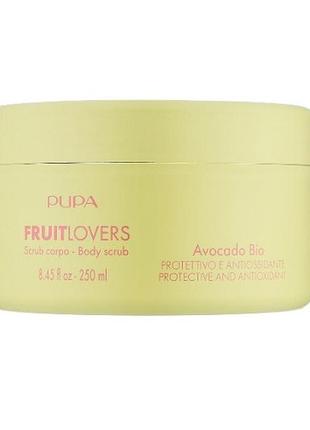 Скраб для тіла "авокадо" pupa fruit lovers avocado bio body scrub, 250 мл