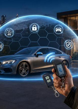 Двусторонняя автомобильная сигнализация с автозапуском двигателя и брелоком для защиты транспортного средства