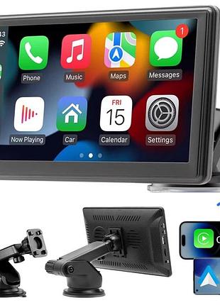 Беспроводной автомобильный видеоплеер 7" с сенсорным ips-экраном / монитор carplay и android auto с gps