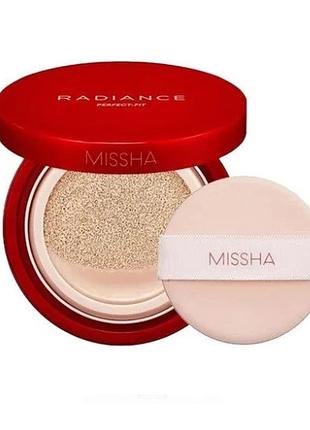 Тональний кушон для обличчя missha radiance perfect-fit cushion spf 50 - 23 sand, 15 г