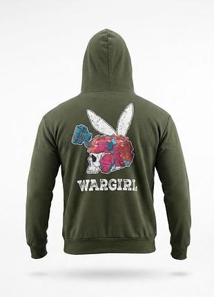 Мужское милитари худи trenash «wargirl» (масло) - тактическая толстовка с авторским принтом, военная худи оверсайз, теплая кофта с xl