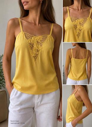 Роскошный шелковый топ mey 100% silk 🌼 солнечно-желтый | вышивка | premium