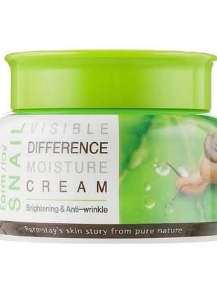 Крем з зволожуючим муцином farmstay snail visible difference moisture cream, 100 мл