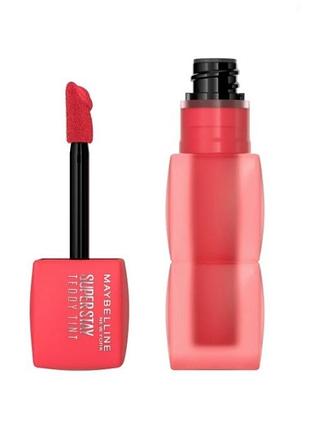 Стійка матова помада-тинт для губ maybelline new york superstay teddy tint 35 - july forever, 5 мл