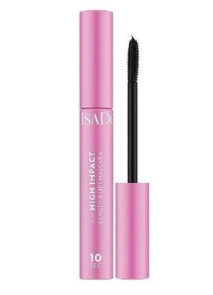 Туш для вій isadora 10 sec high impact lenght & liftl 02 - intense black, 9 мл