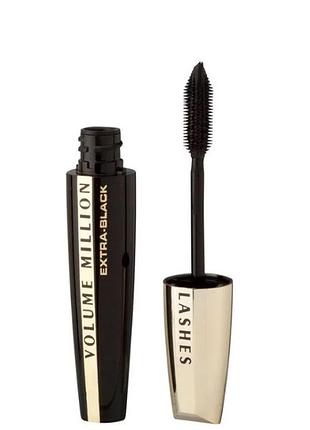 Тушь для ресниц l'oreal paris volume million lashes extra black, 9 мл