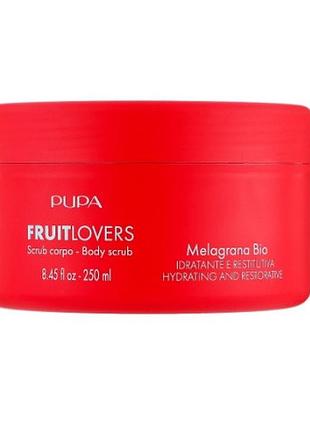 Скраб для тела "гранат" pupa fruit lovers pomegranate bio body scrub, 250 мл