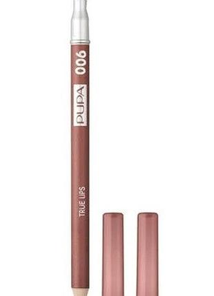 Олівець для губ pupa true lips 006 brown red, 1.2 г