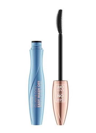 Туш для вій catrice glam & doll easy wash off power hold volume mascara 010 black, 9 мл