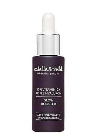 Выравнивающая сыворотка для лица estelle&thild 10% vitamin triple hyaluron glow booster, 30 мл