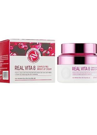 Поживний крем для обличчя з вітамінами enough real vita 8 complex pro bright up cream, 50 мл